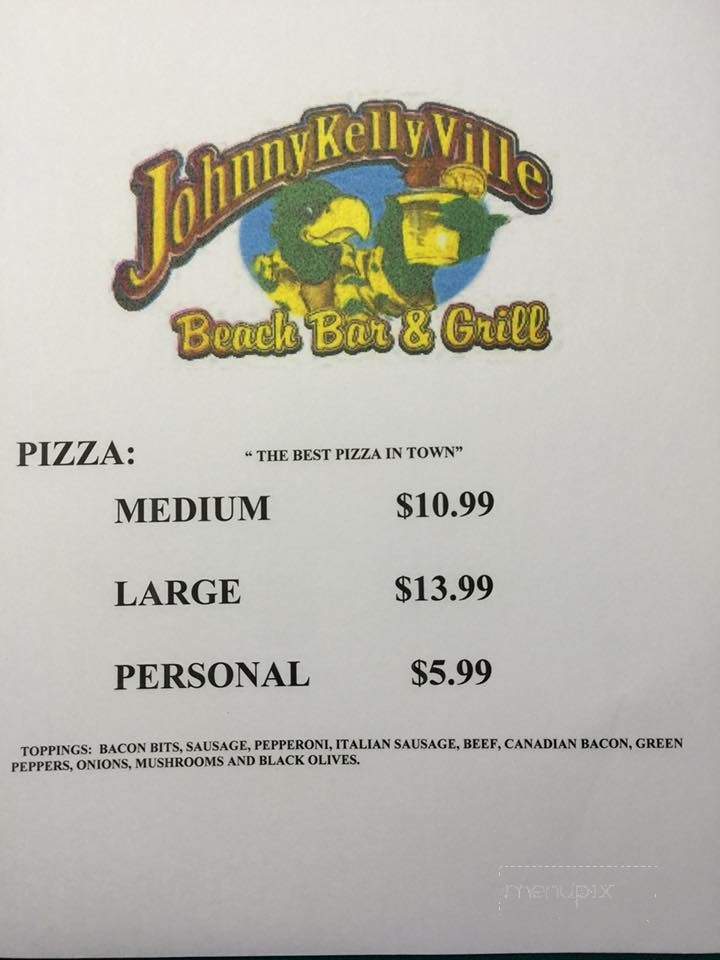 JohnnyKellyVille Beach Bar & Grill - Batesville, MS menu_pic