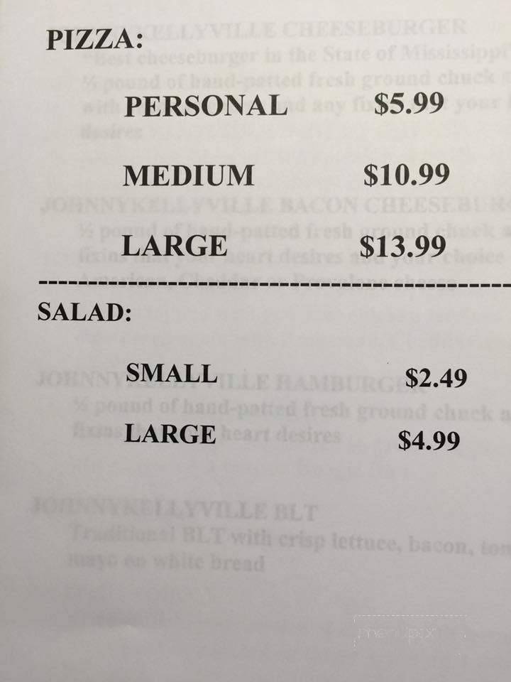 JohnnyKellyVille Beach Bar & Grill - Batesville, MS menu_pic