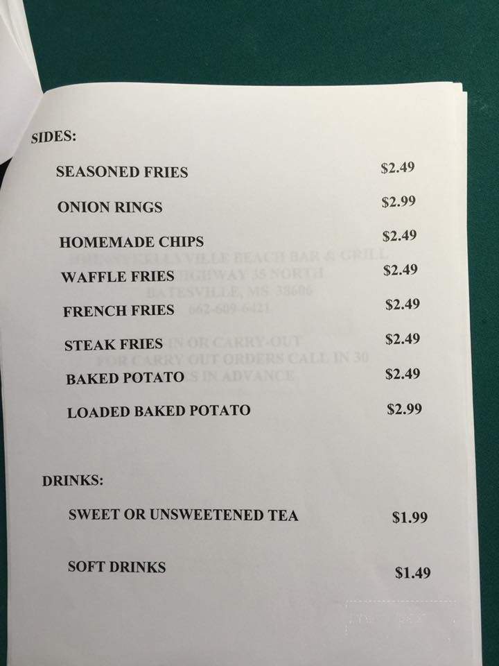 JohnnyKellyVille Beach Bar & Grill - Batesville, MS menu_pic