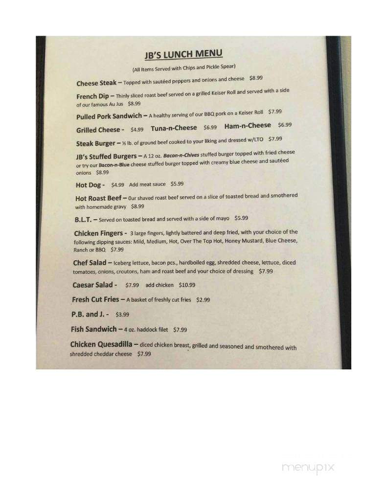 JB's Bar & Grill - Prattsburgh, NY menu_pic