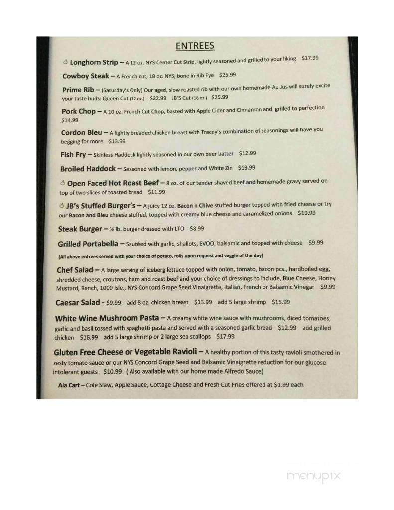 JB's Bar & Grill - Prattsburgh, NY menu_pic