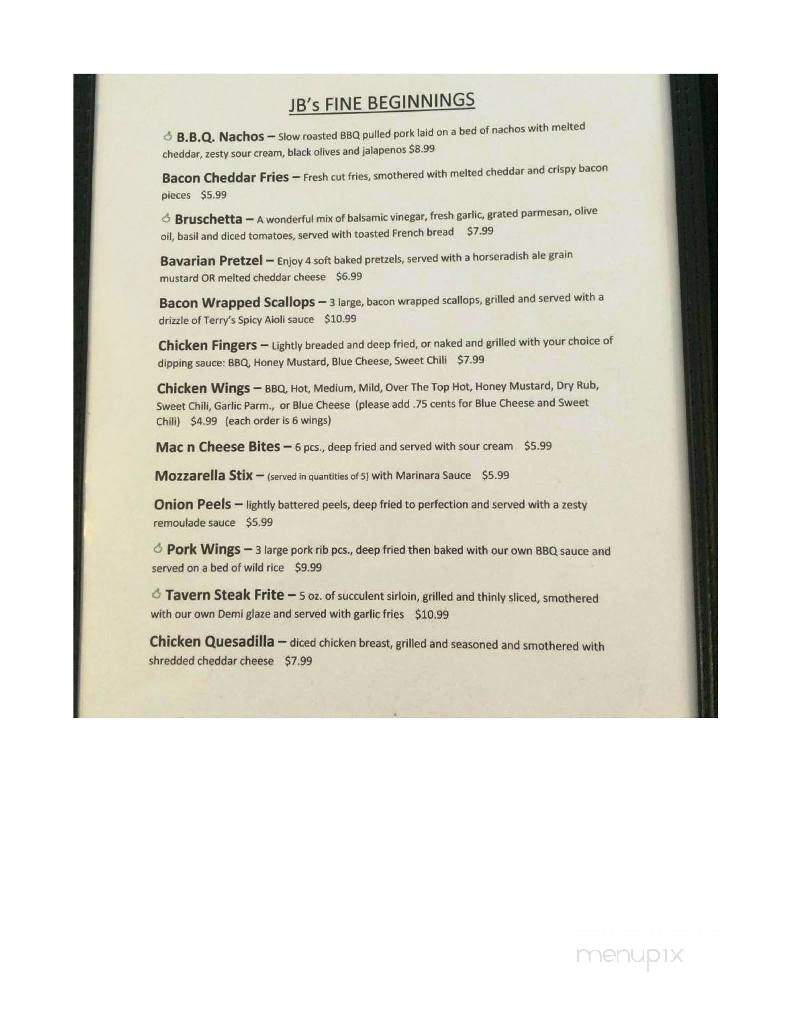 JB's Bar & Grill - Prattsburgh, NY menu_pic