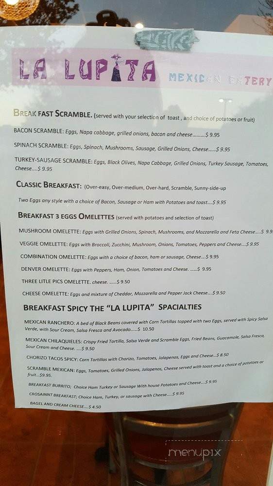 La Lupita Mexican Eatery - Richmond, CA menu_pic