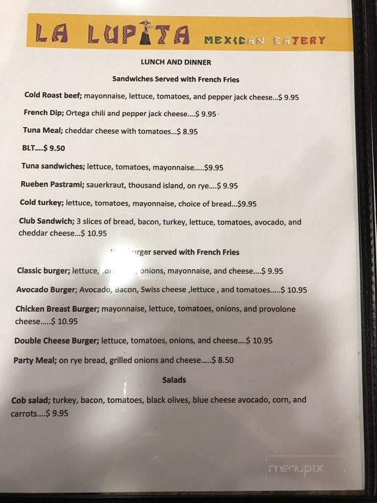 La Lupita Mexican Eatery - Richmond, CA menu_pic