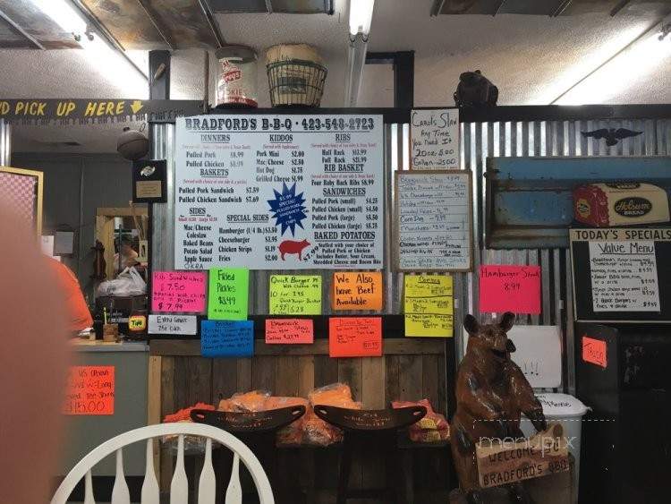 Bradford's BBQ - Copperhill, TN menu_pic