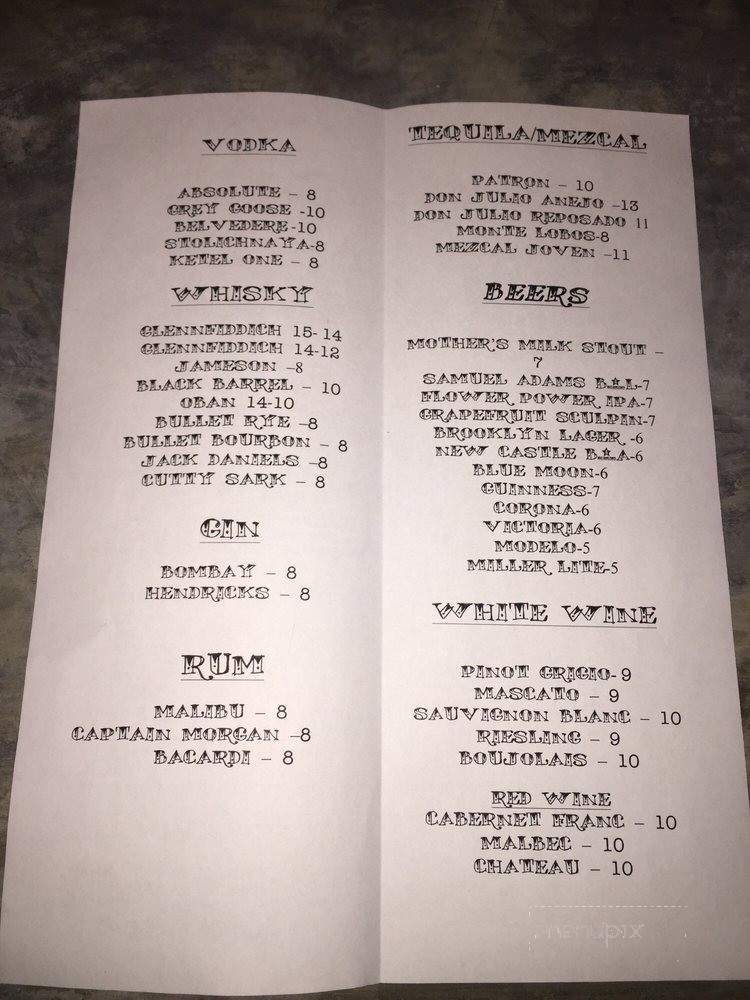 FIB - Brooklyn, NY menu_pic