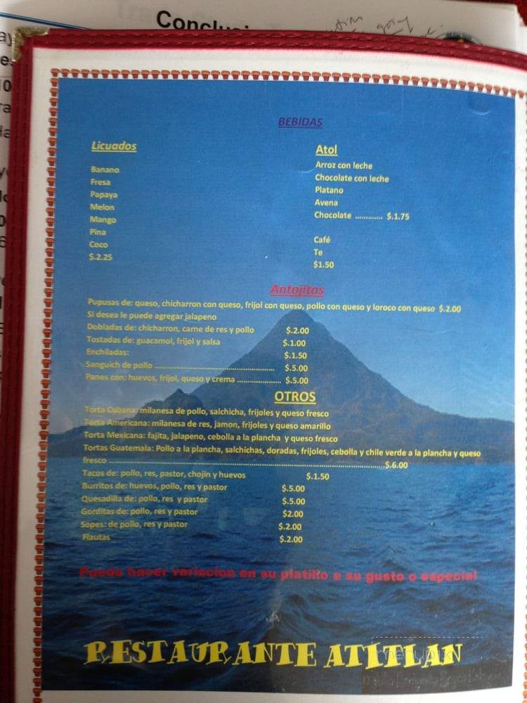 Atitlan Guatemalan Food - Houston, TX menu_pic