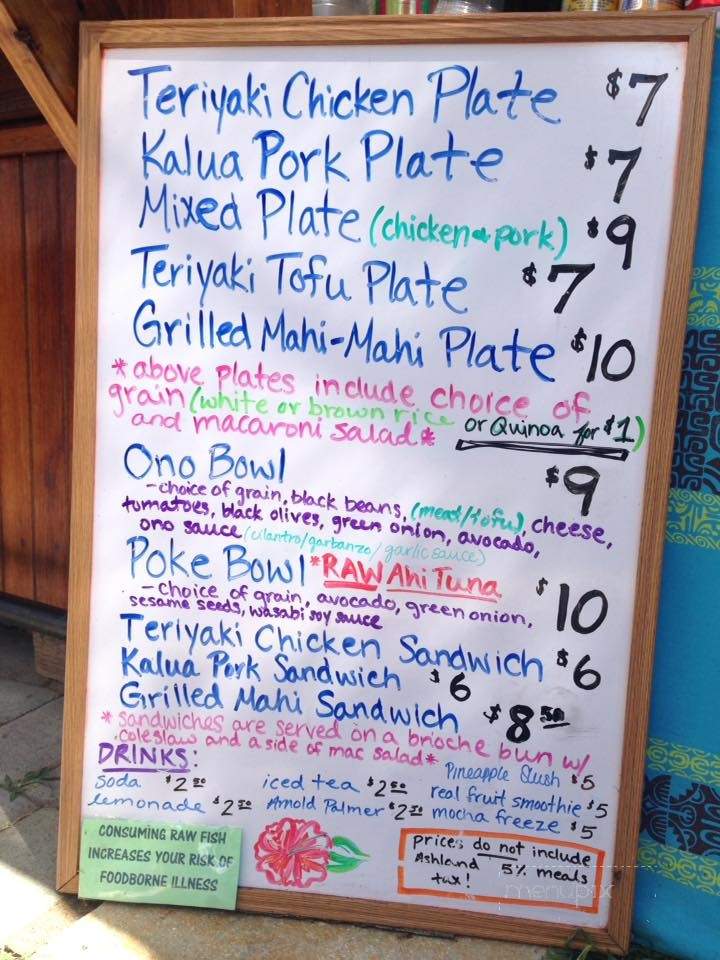 Aloha Grill - Ashland, OR menu_pic