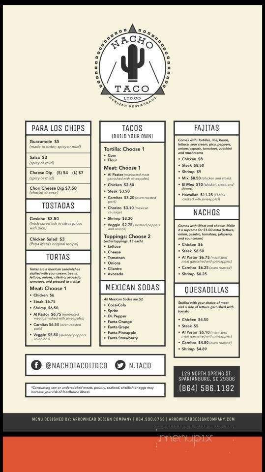 Nacho Taco - Spartanburg, SC menu_pic