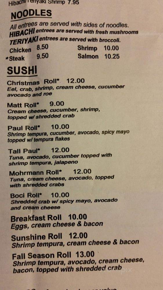 Sushi Star - Matthews, NC menu_pic