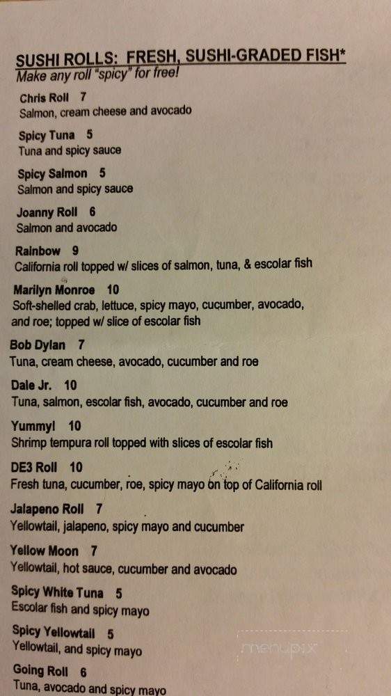 Sushi Star - Matthews, NC menu_pic
