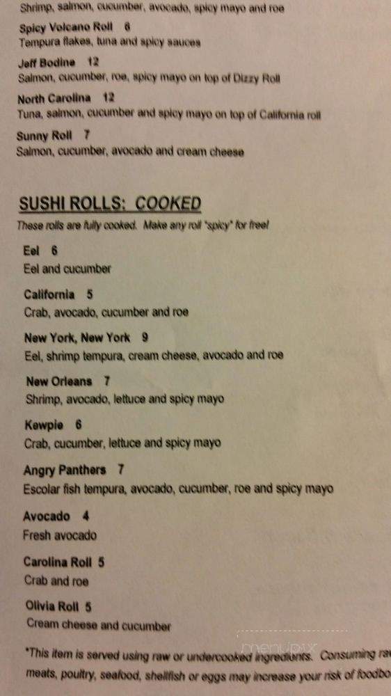 Sushi Star - Matthews, NC menu_pic