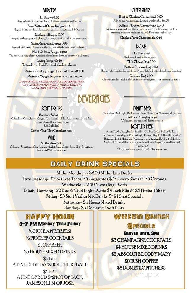 The Extra Pint Bar & Grill - Manville, NJ menu_pic