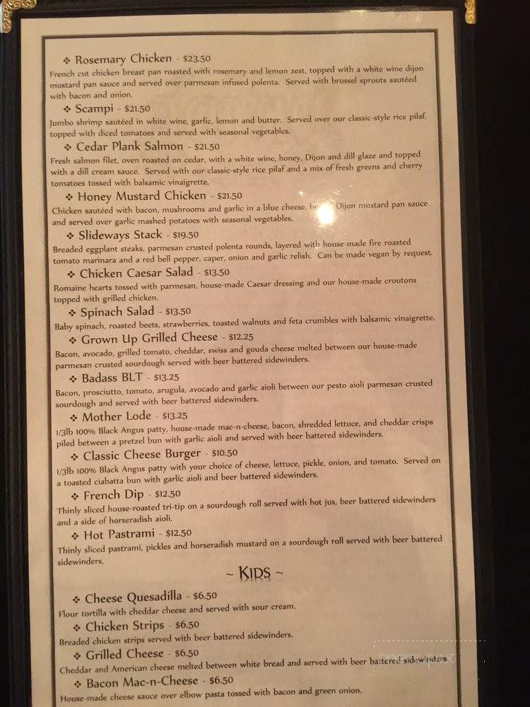 The Rustic Divide - Georgetown, CA menu_pic