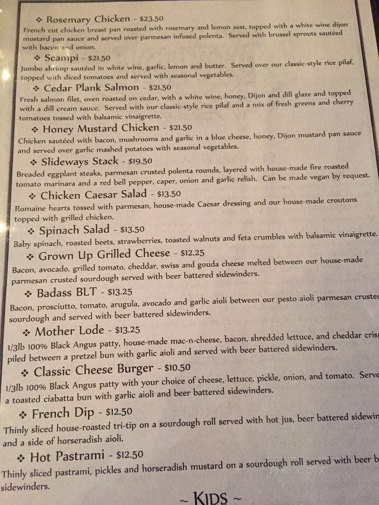The Rustic Divide - Georgetown, CA menu_pic