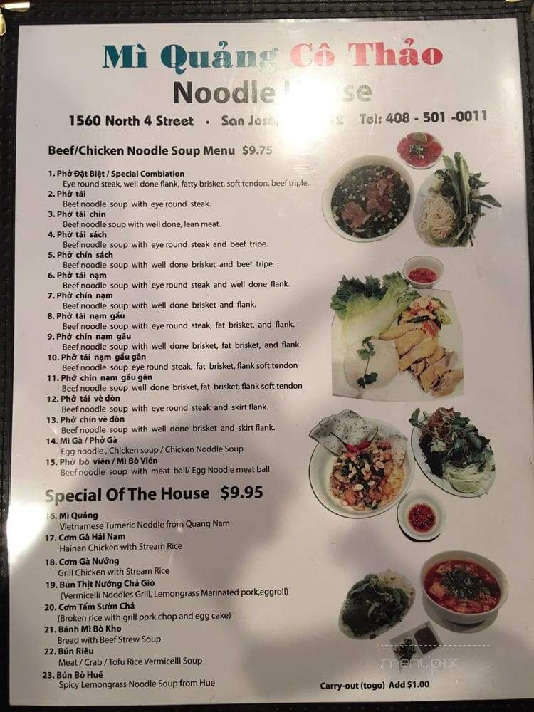 Mi Quang Co Thao - San Jose, CA menu_pic