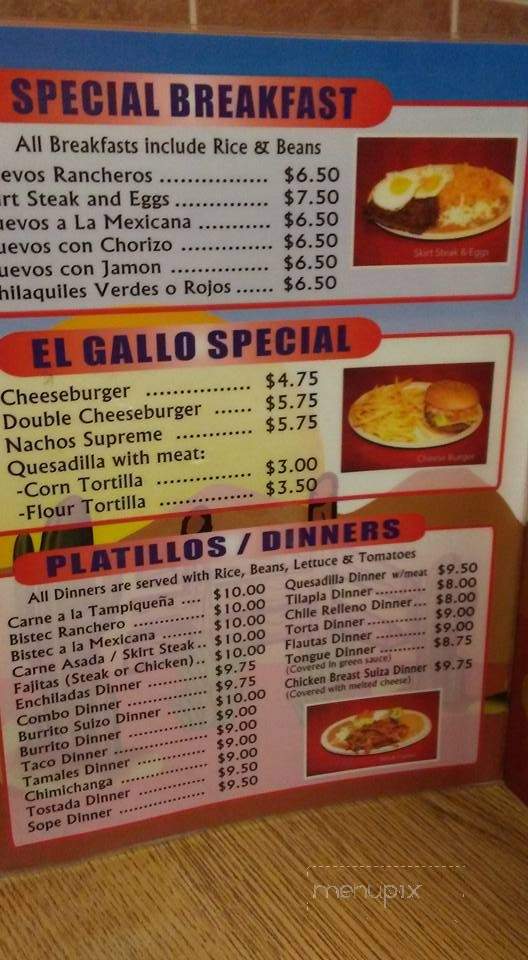 El Gallo - Chicago, IL menu_pic
