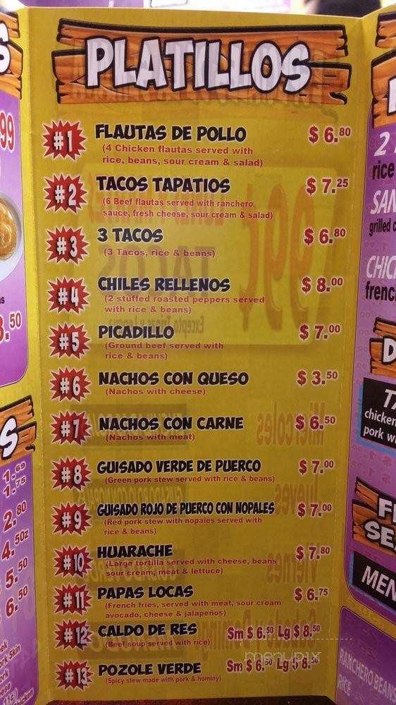 Taqueria San Andres - Fort Worth, TX menu_pic