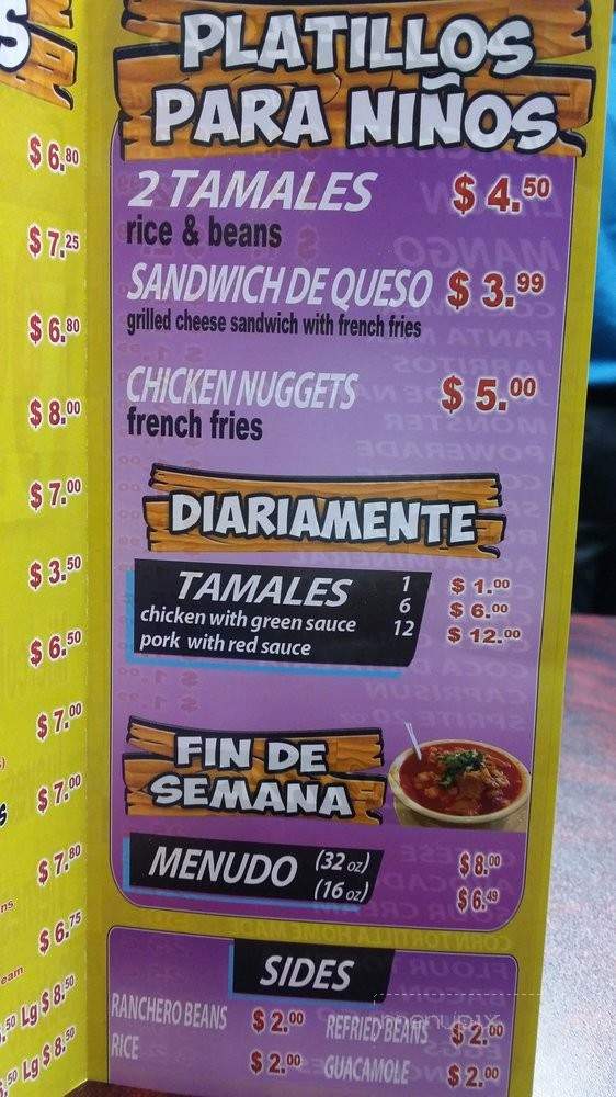 Taqueria San Andres - Fort Worth, TX menu_pic