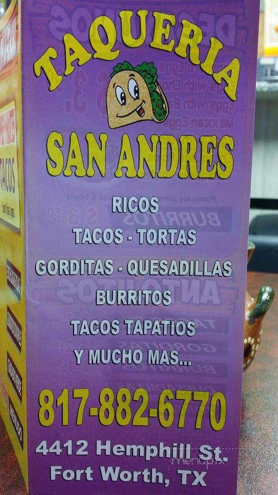 Taqueria San Andres - Fort Worth, TX menu_pic
