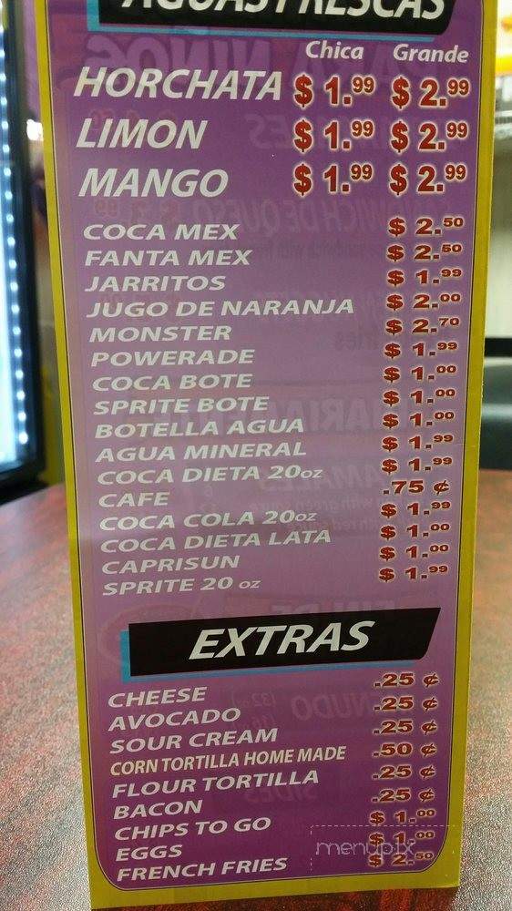 Taqueria San Andres - Fort Worth, TX menu_pic
