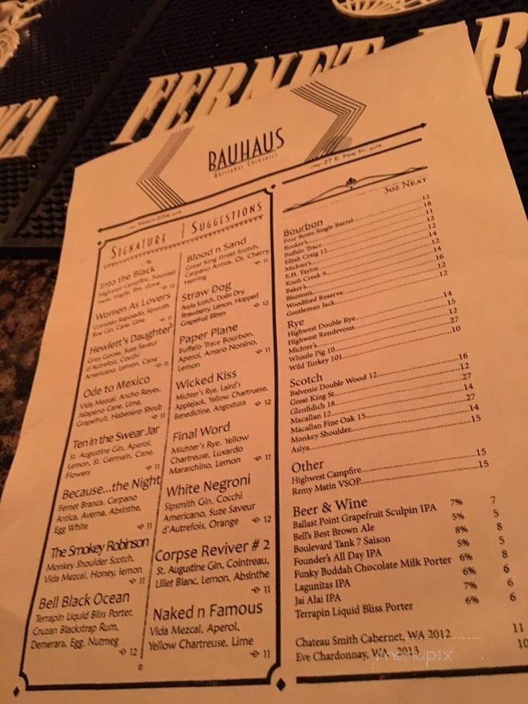 Bauhaus - Orlando, FL menu_pic