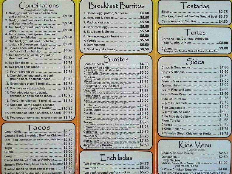 Macho's - Durango, CO menu_pic