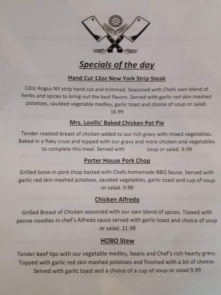 Chef Carl's Roadhouse - Cleveland, TN menu_pic