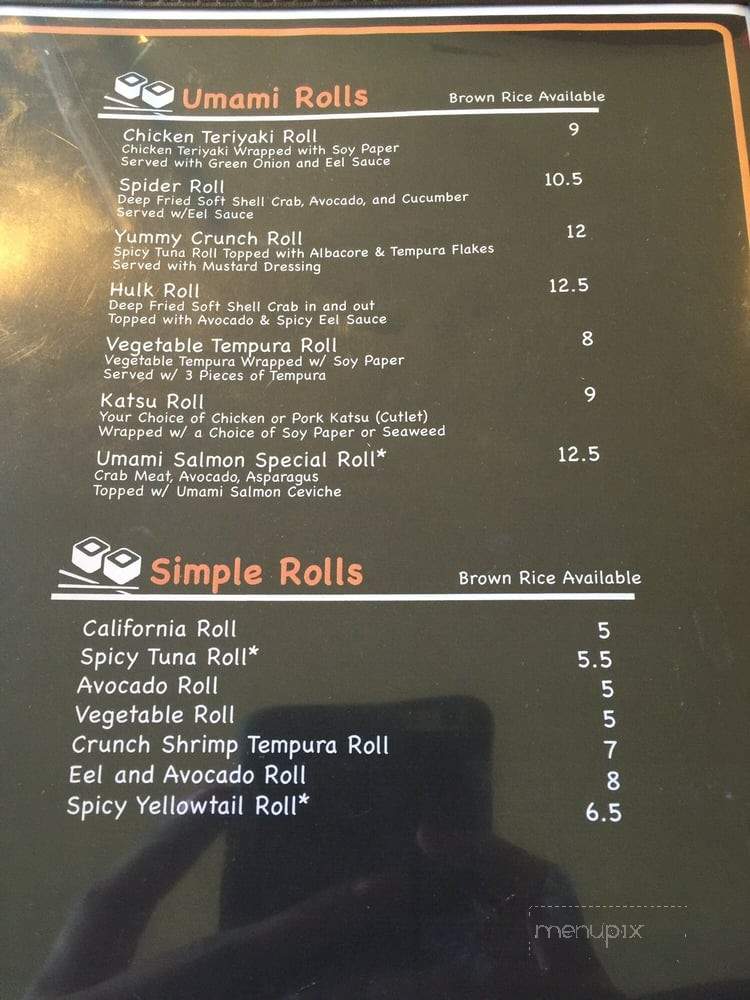 Umami - Fayetteville, NC menu_pic