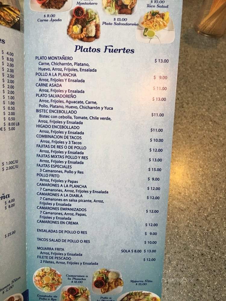 Sabor Salvadoreno - Revere, MA menu_pic