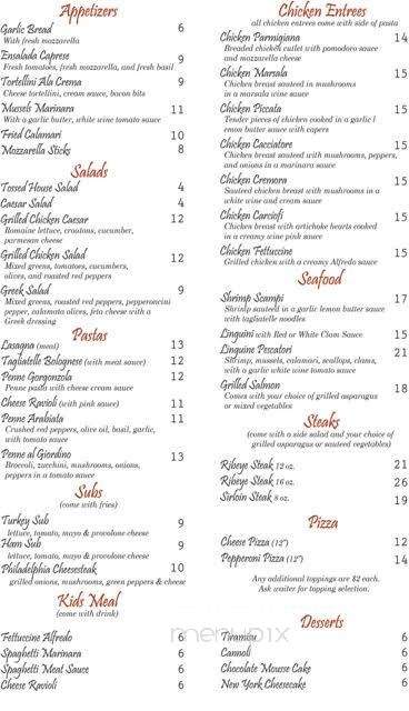 Cafe Italia - Redmond, OR menu_pic