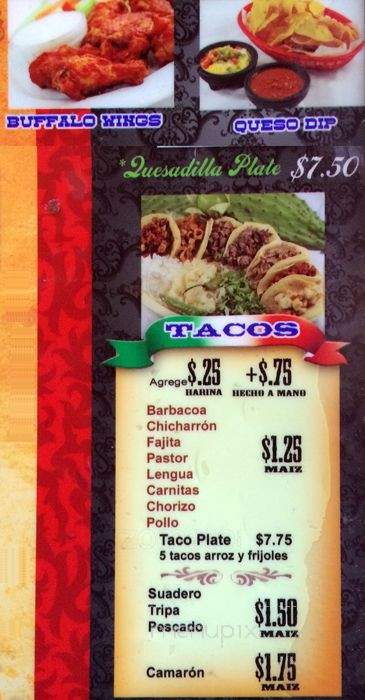Taqueria Cholula - Glendale, AZ menu_pic