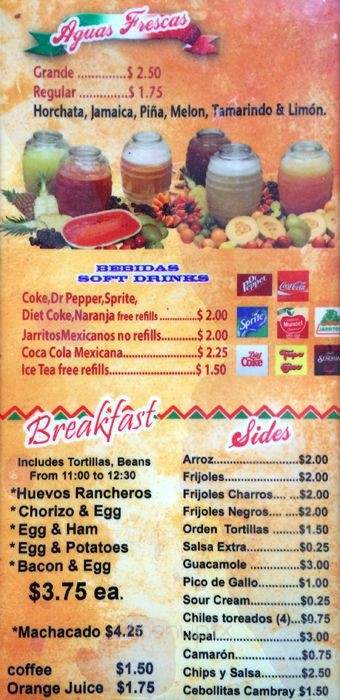 Taqueria Cholula - Glendale, AZ menu_pic