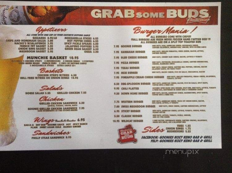 Goonie's Sports Bar & Grill - Gering, NE menu_pic