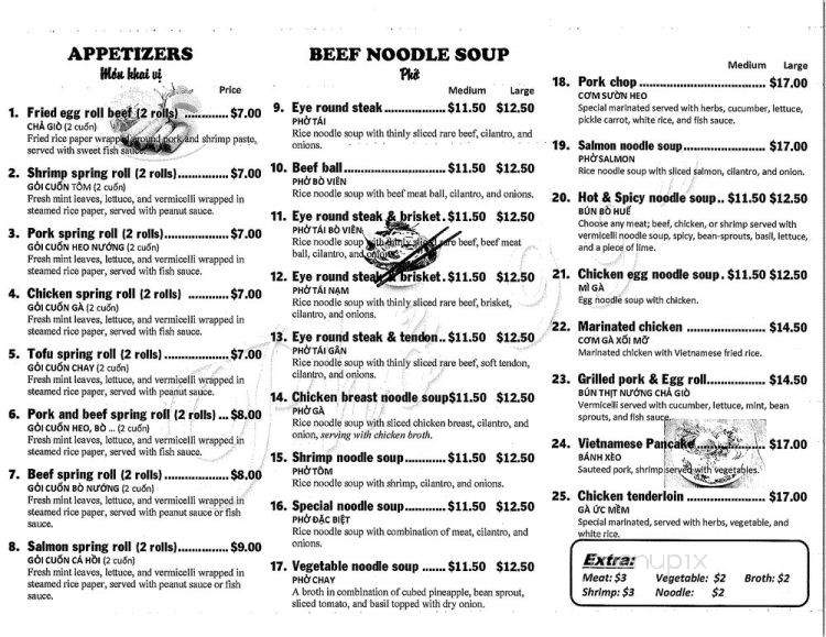 Pho 99 - Wethersfield, CT menu_pic