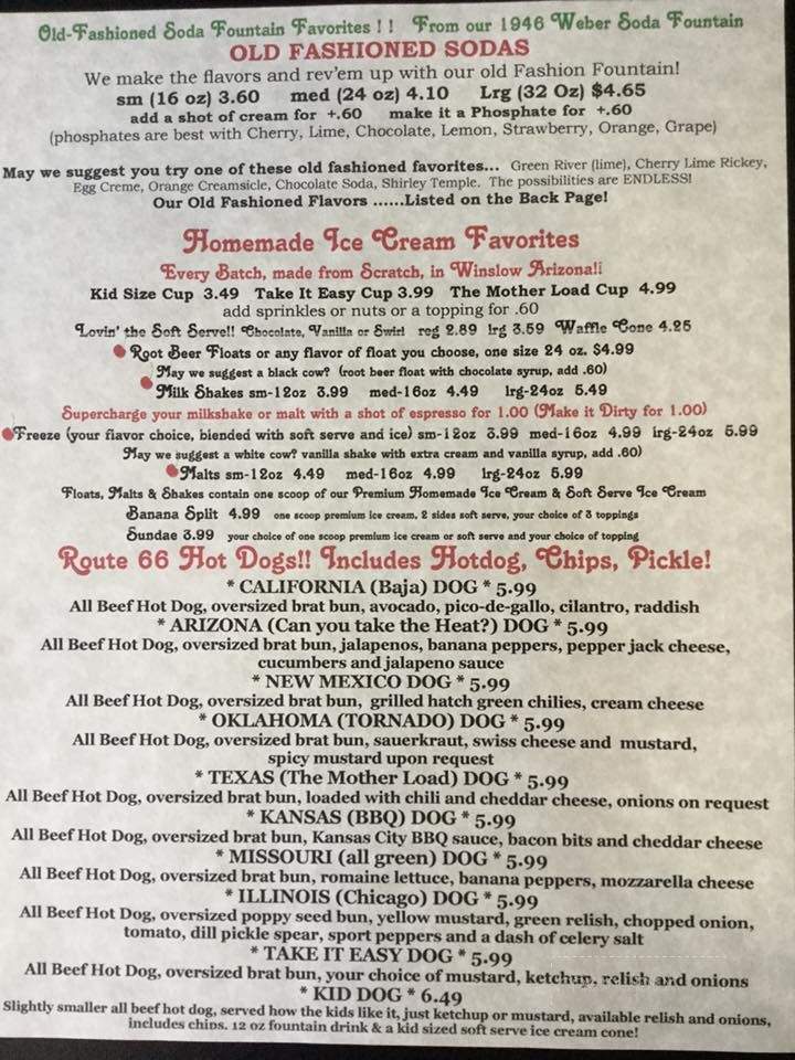 Sipp Shoppe - Winslow, AZ menu_pic