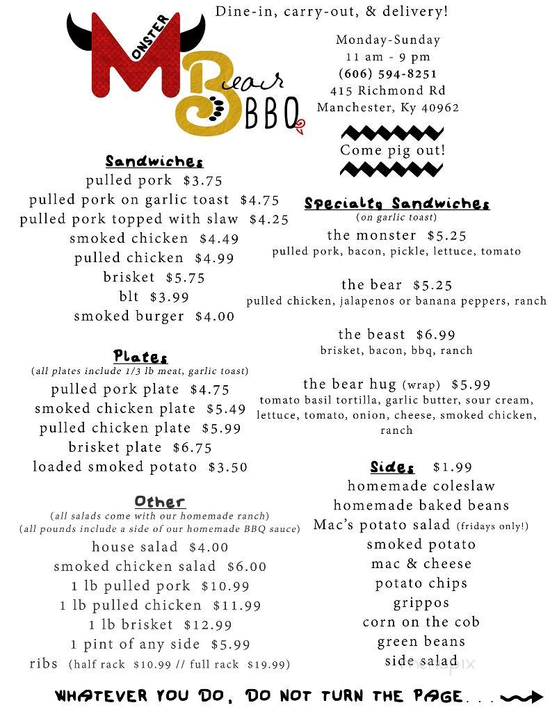 /28675631/Monster-Bear-BBQ-Manchester-KY - Manchester, KY