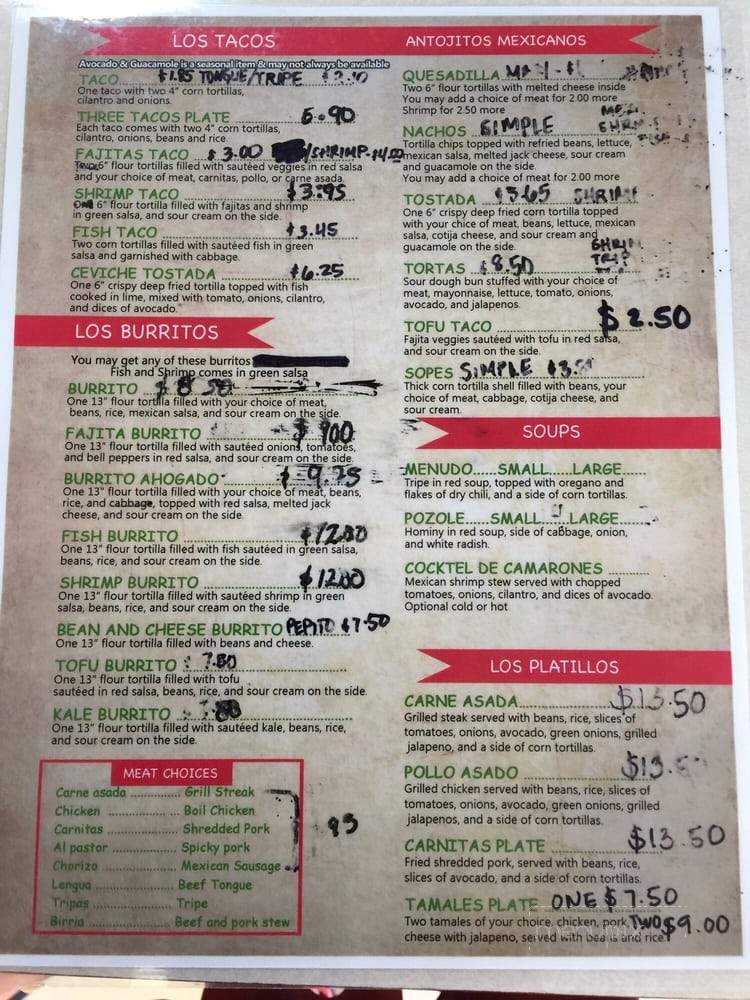 Amigos Taqueria - Hilo, HI menu_pic