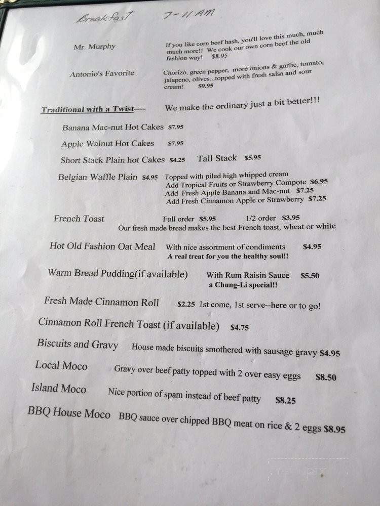 Carrisal Cuisine - Keaau, HI menu_pic