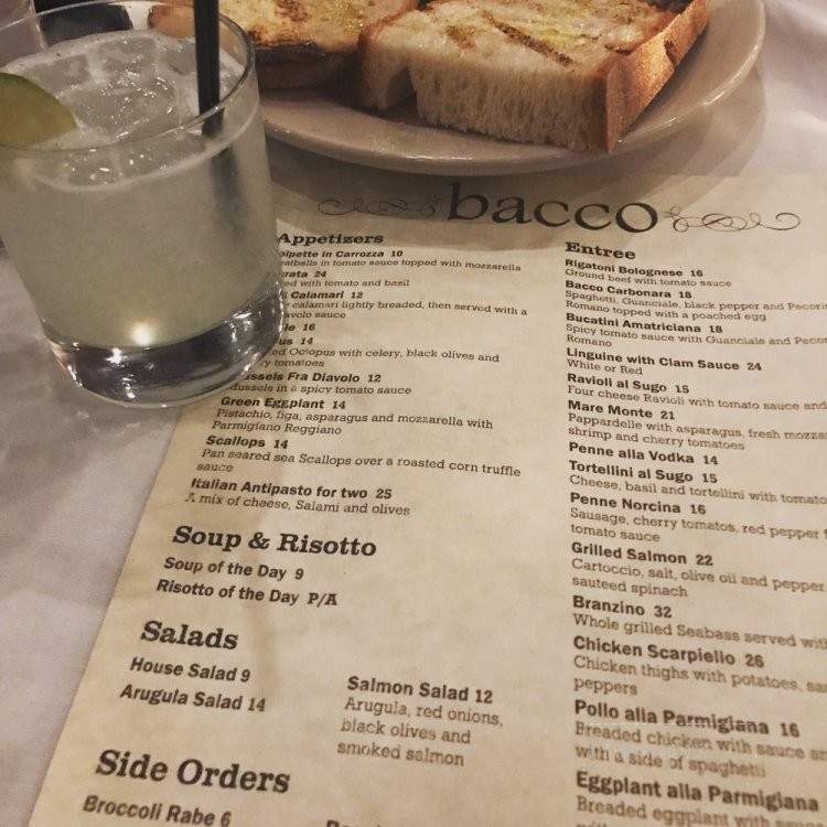 Bacco - Bronx, NY menu_pic