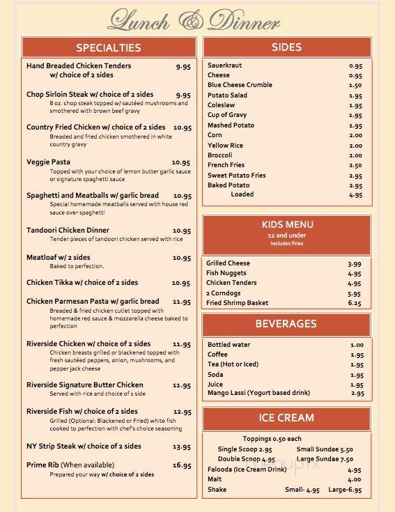 Riverside Restaurant - Weeki Wachee, FL menu_pic