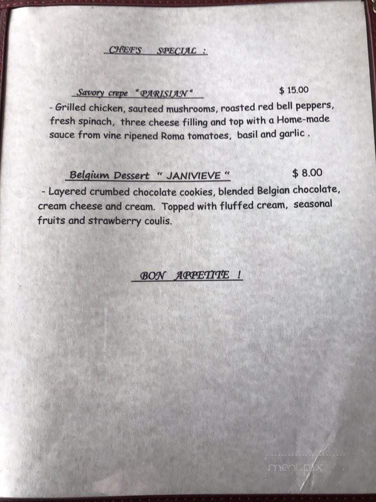Alexa's Creperie - Hot Springs National Park, AR menu_pic