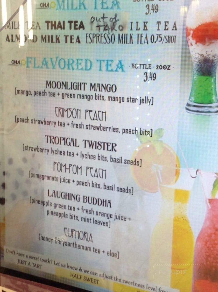 Cha2o - West Covina, CA menu_pic