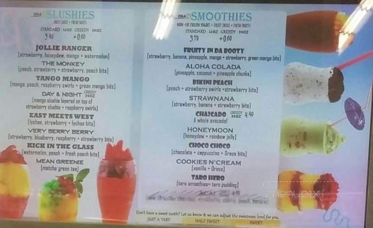 Cha2o - West Covina, CA menu_pic