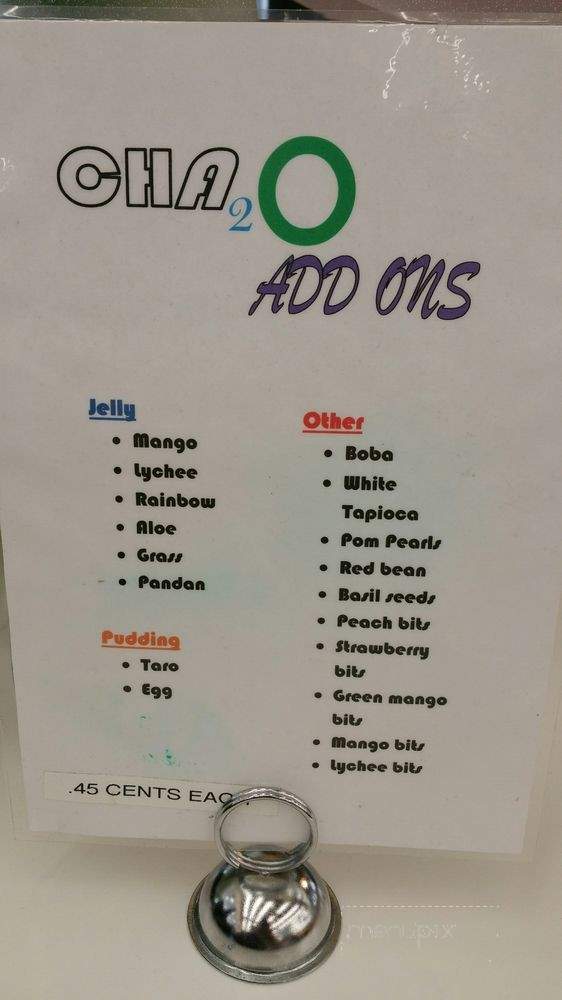 Cha2o - West Covina, CA menu_pic
