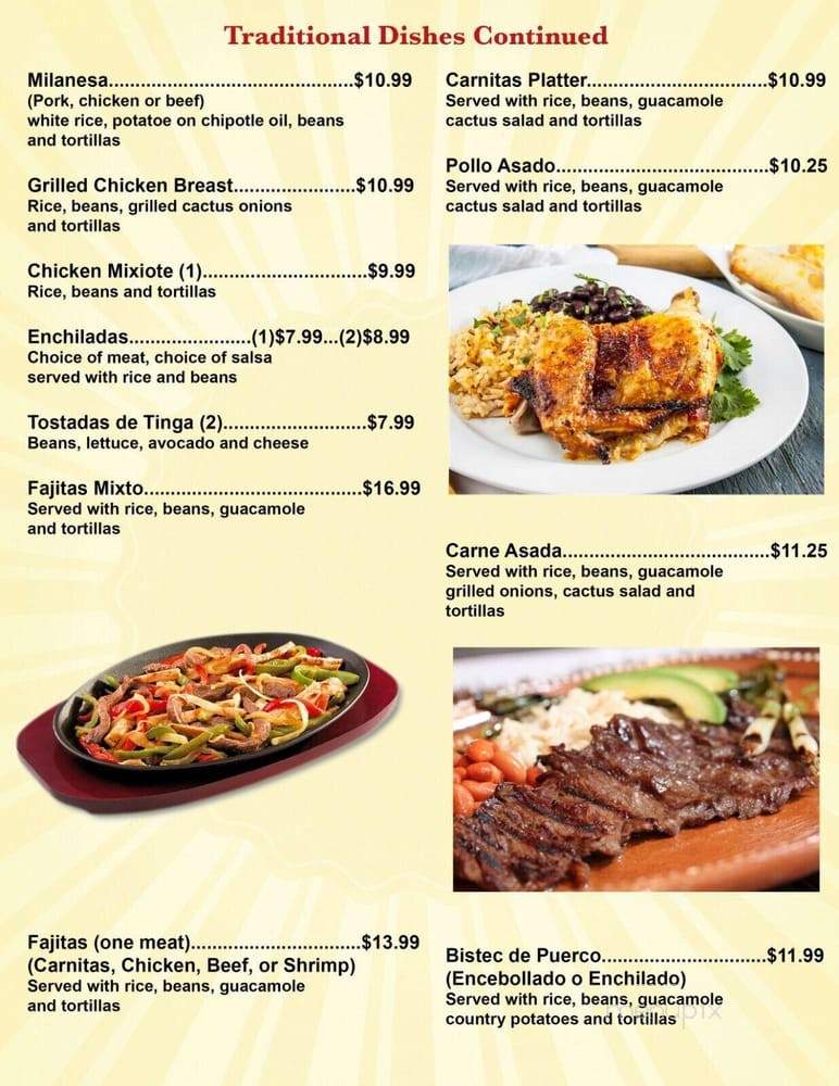 5 De Mayo - Rohnert Park, CA menu_pic