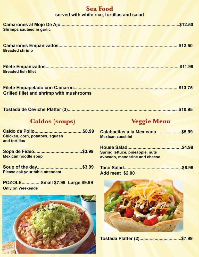 5 De Mayo - Rohnert Park, CA menu_pic