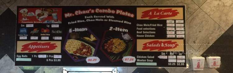 Mr. Chau's Chinese Food - San Jose, CA menu_pic