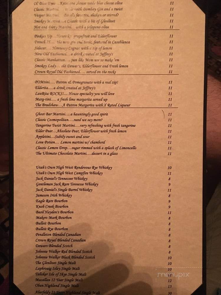 The Ghost Bar - Moab, UT menu_pic