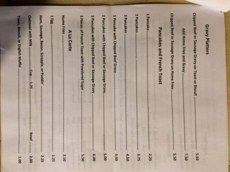Nannie's Diner - Frederick, MD menu_pic